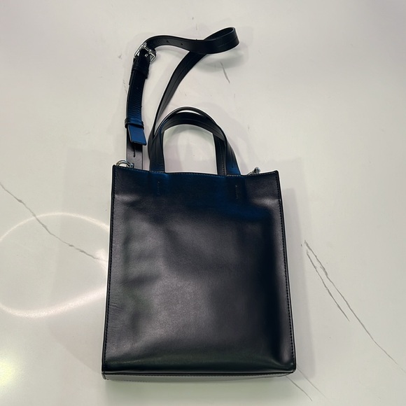 KENZO Paris logo black leather tote bag/crossbody bag - Picture 6 of 16